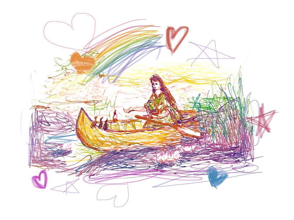 Canoe Lady | Contemporary Art Print Canoe Lady | Contemporary Art Print