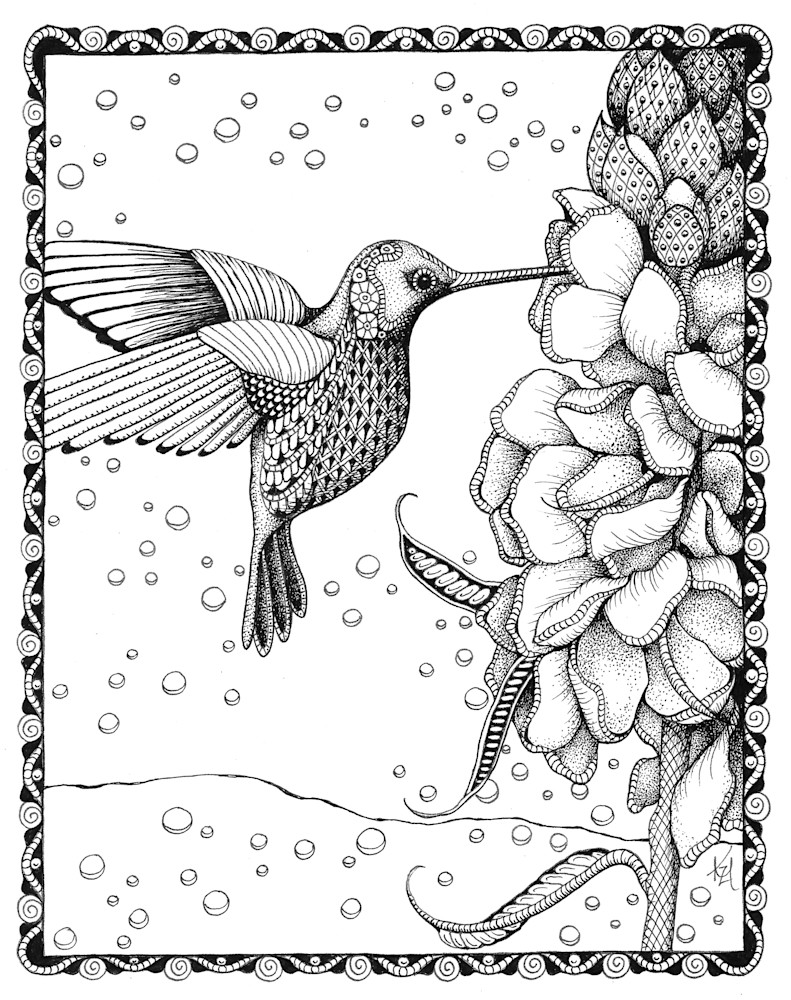 Hummingbird and Gladiolas Hummingbird and Gladiolas
