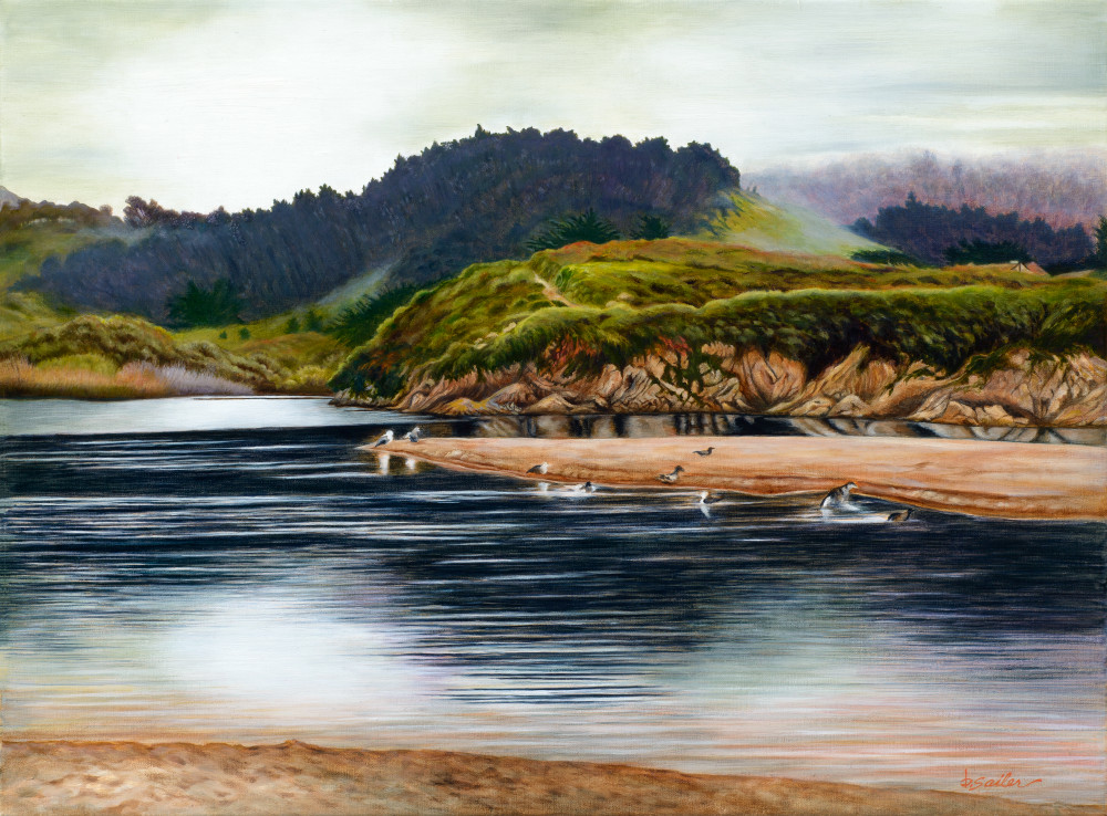 "Carmel River Lagoon Meadow" Art | Bonnie Sailer Fine Art