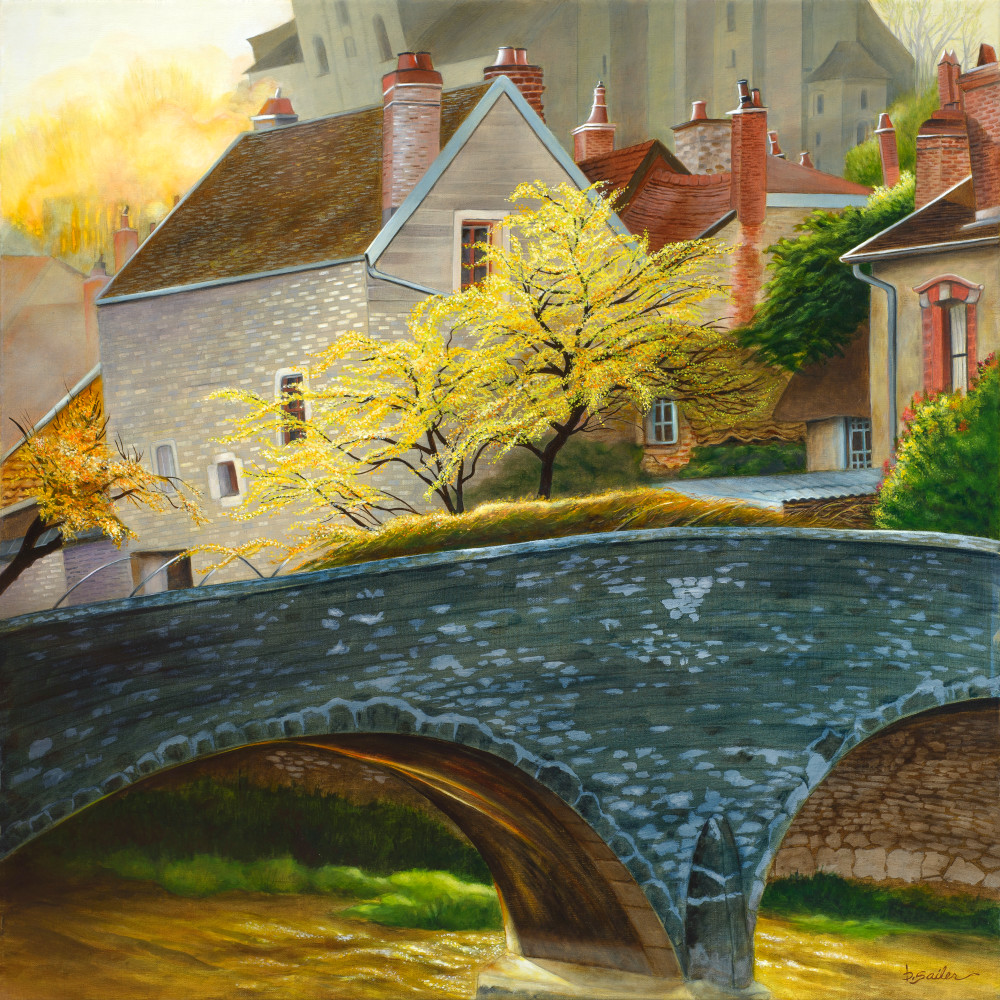 "The Bridge At Châtillon Sur Seine"   France. Art | Bonnie Sailer Fine Art