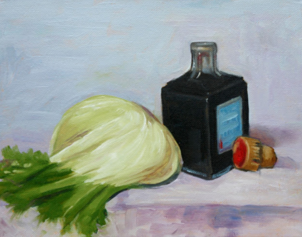 Study of Balsamic Vinegar and a Leek fine art print