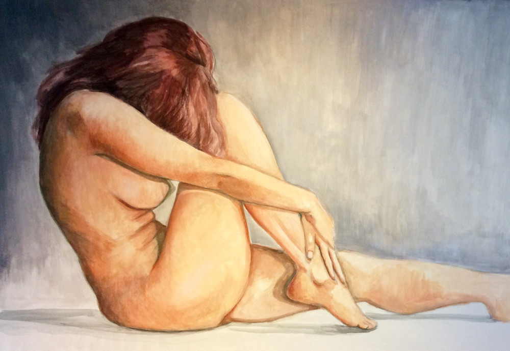 Study of Redhaired Female Nude Fine Art Open Edition Print