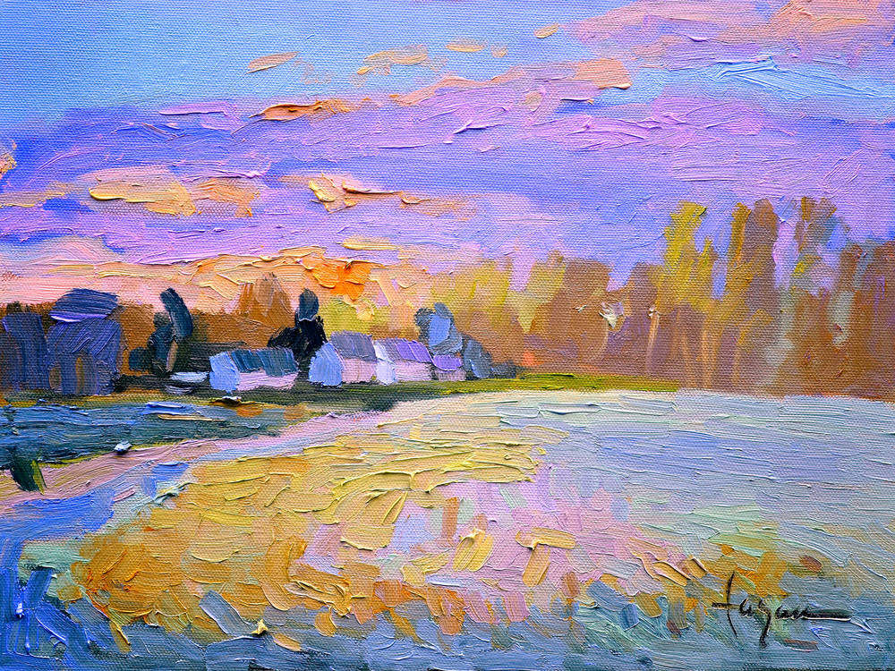Tranquil Nocturne Painting Gloucester Virginia, April Sunset  by Dorothy Fagan