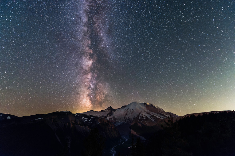 Milky way over Mt. Rainier