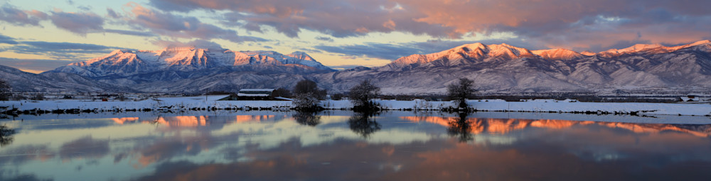sunrise panorama in the back of the wasatch