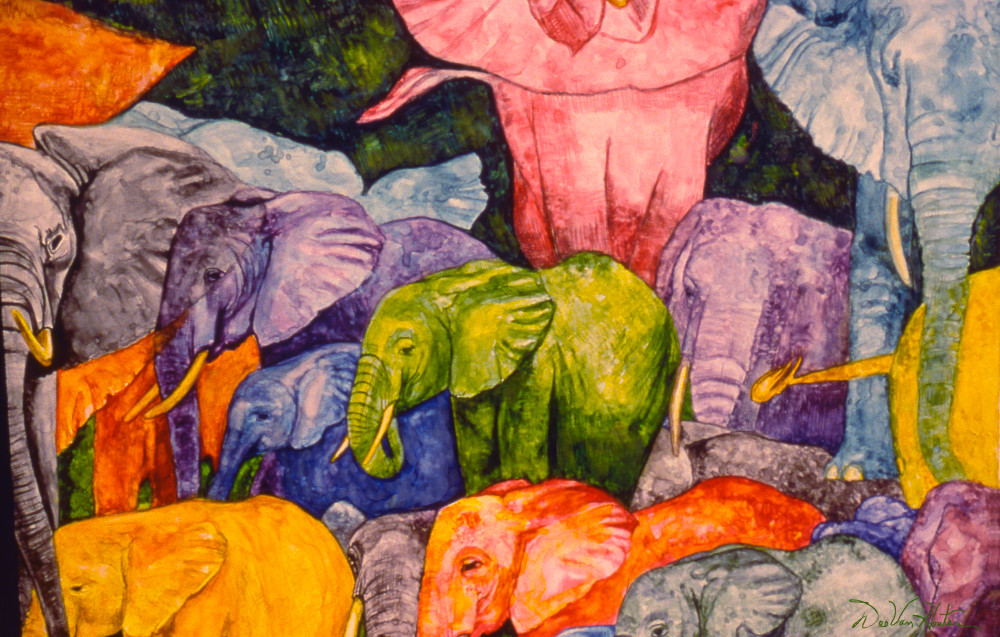 Elephant Party Giclee Art Print
