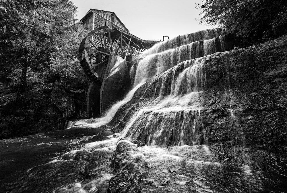 Dunn's Falls in black-and-white — Mississippi fine-art photography prints