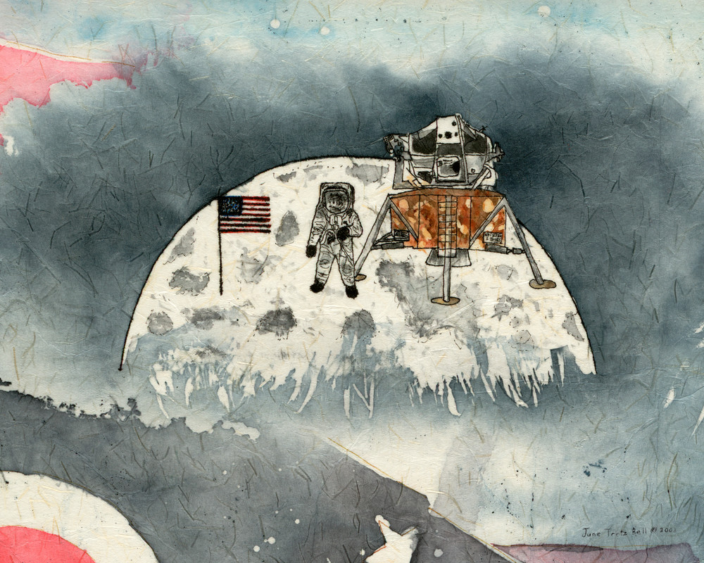 "The First Man to Walk on the Moon" - "The American Journey into Space," #4  |  June Bell Artist