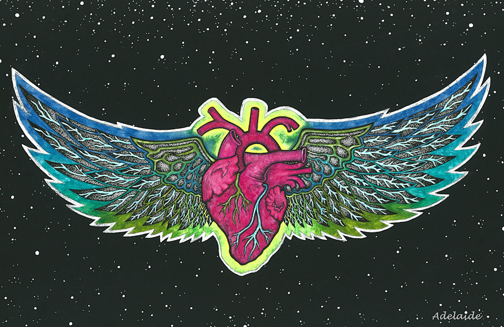 Winged heart art Winged heart art