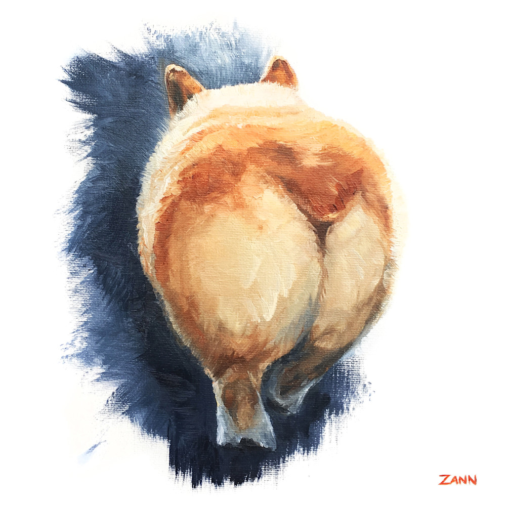 Corgi Bum Painting Of Dog Bum In Oil By Zann