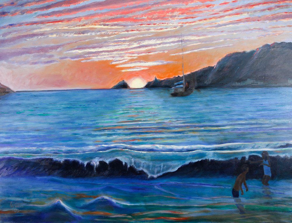 Sunset On Zihuatanejo Bay Art | Dave Lambeth Fine Art