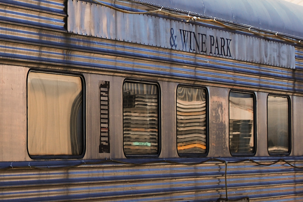 'Drink Wine Ride a Train' Photograph by Nancy Miller for sale as Fine Art