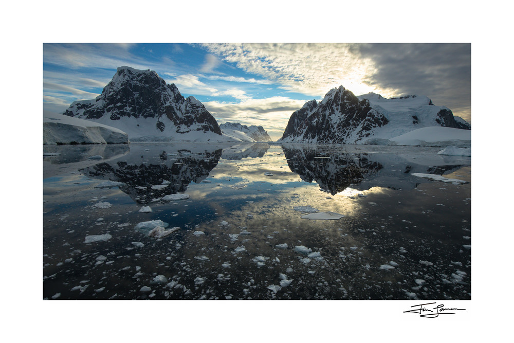Photo of Lemaire Channel Sunset in Antarctica.