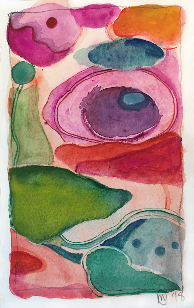 The Closest Sunset - Abstract watercolor print by Marilyn Cvitanic