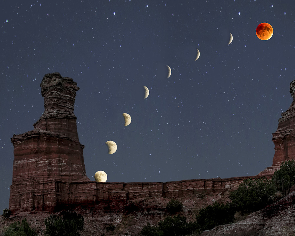 Phases of the moon over Palo Duro 