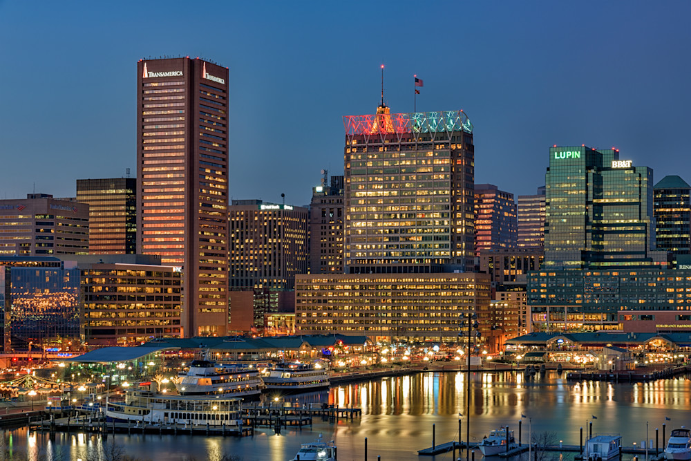 Dusk in the Inner Harbor | Shop Photography by Rick Berk Dusk in the Inner Harbor | Shop Photography by Rick Berk
