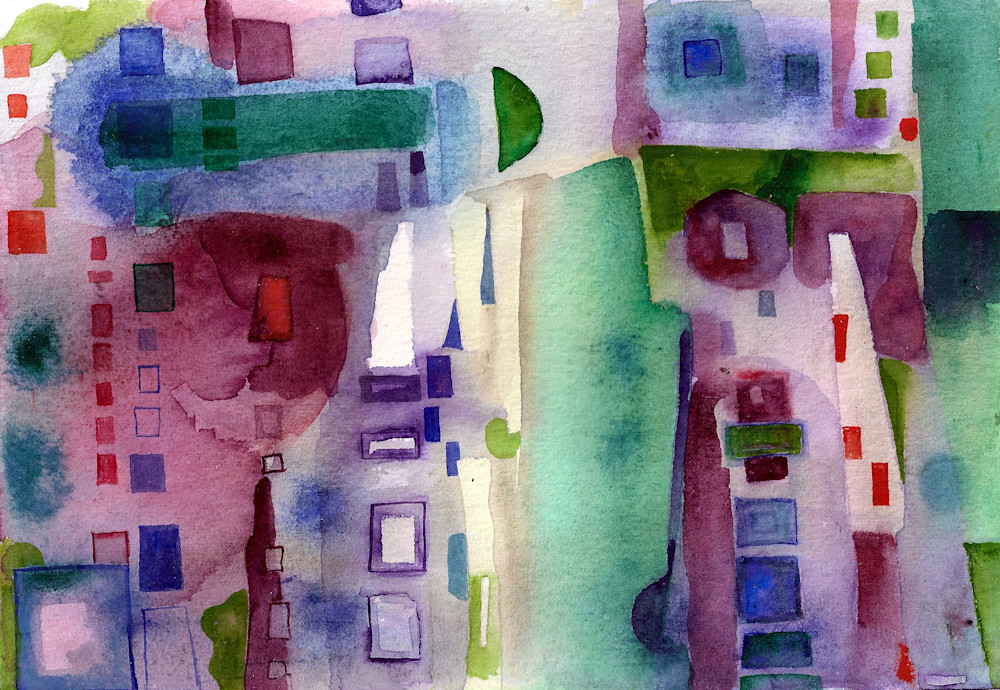 Beautiful City -  Abstract  Watercolor print inspired by Manhattan