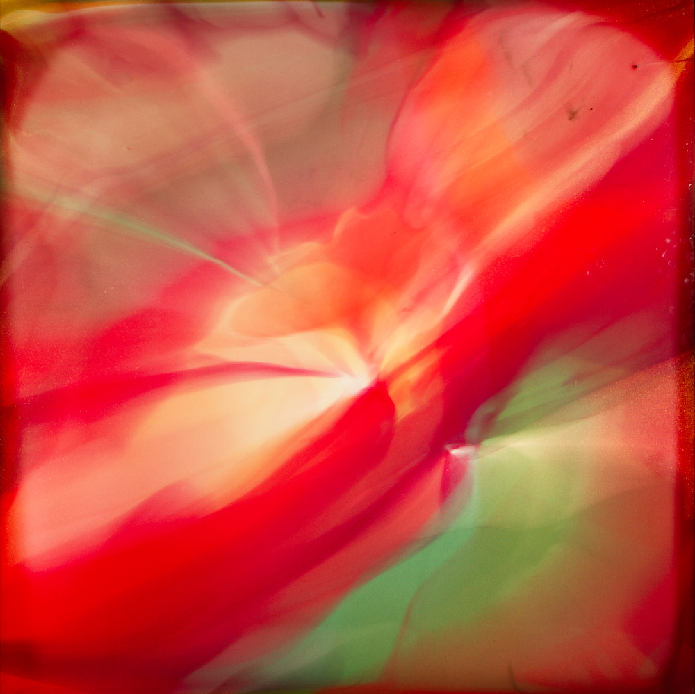 Synchronicity, flowing abstract red painting