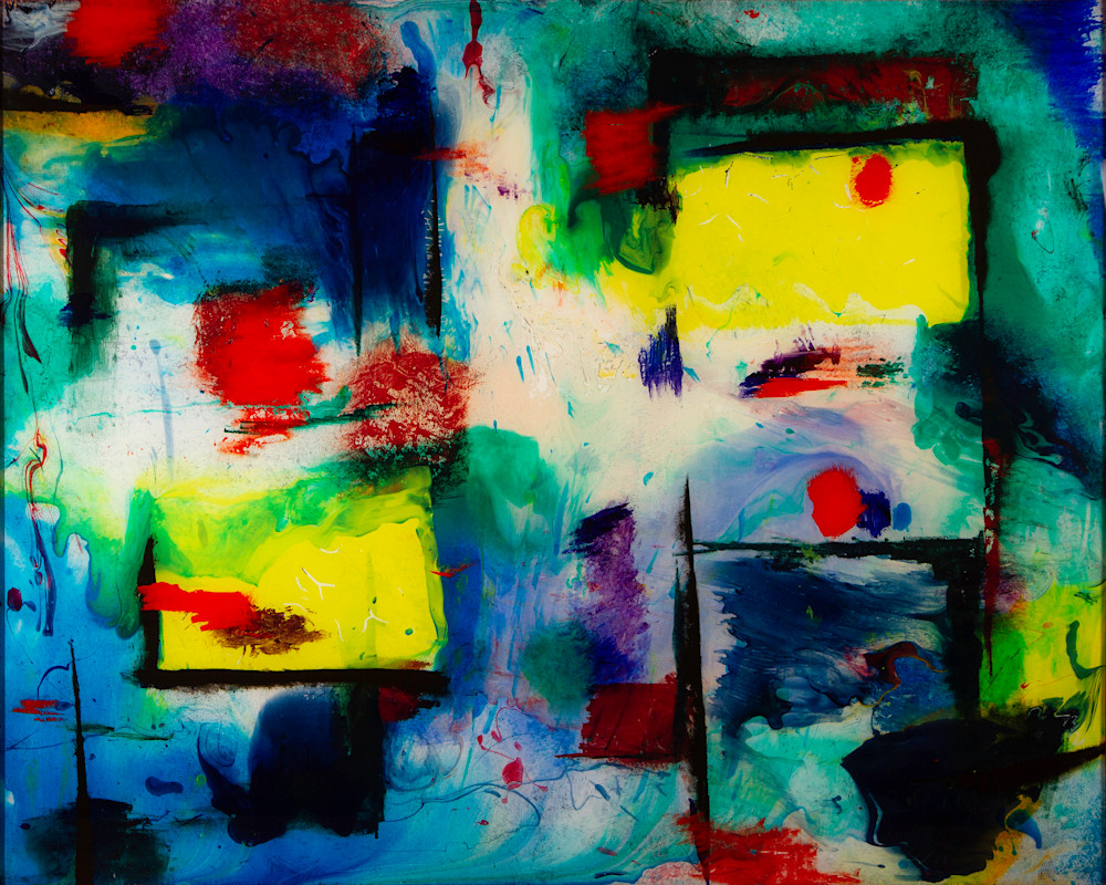 My Colors, a vivid abstract showing the influence of artist Hans Hoffman.