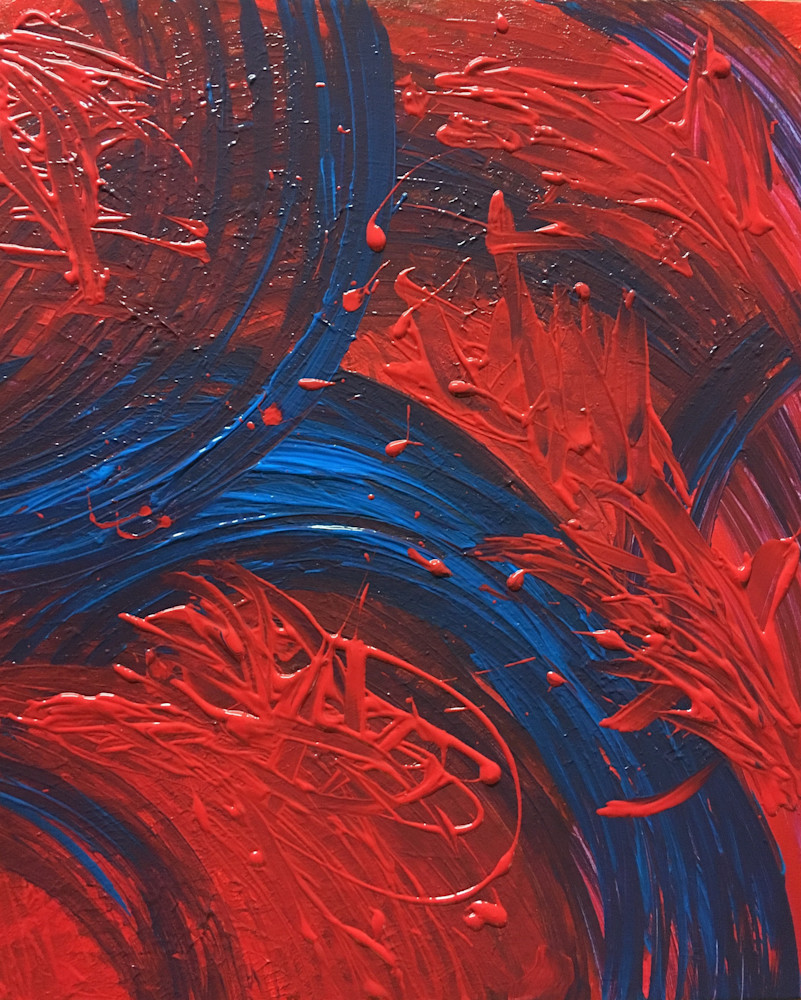 Abstract Red And Blue Art | Blissful Bonita Art Studio & Gallery