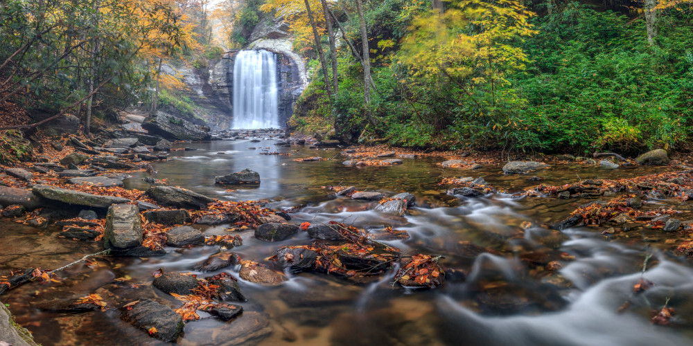 Autumn At Looking Glass Falls Art | Red Rock Photography