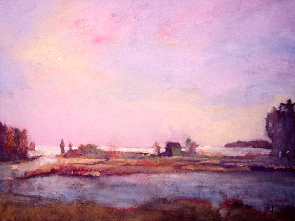 Beautiful Sunrise Painting, Art Print Breath of Dawn by Dorothy Fagan