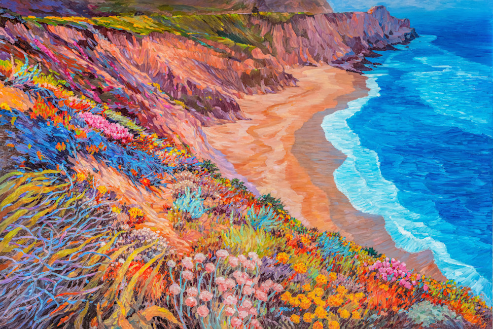 "California Coast Wildflowers" oil painting by Judith Barath