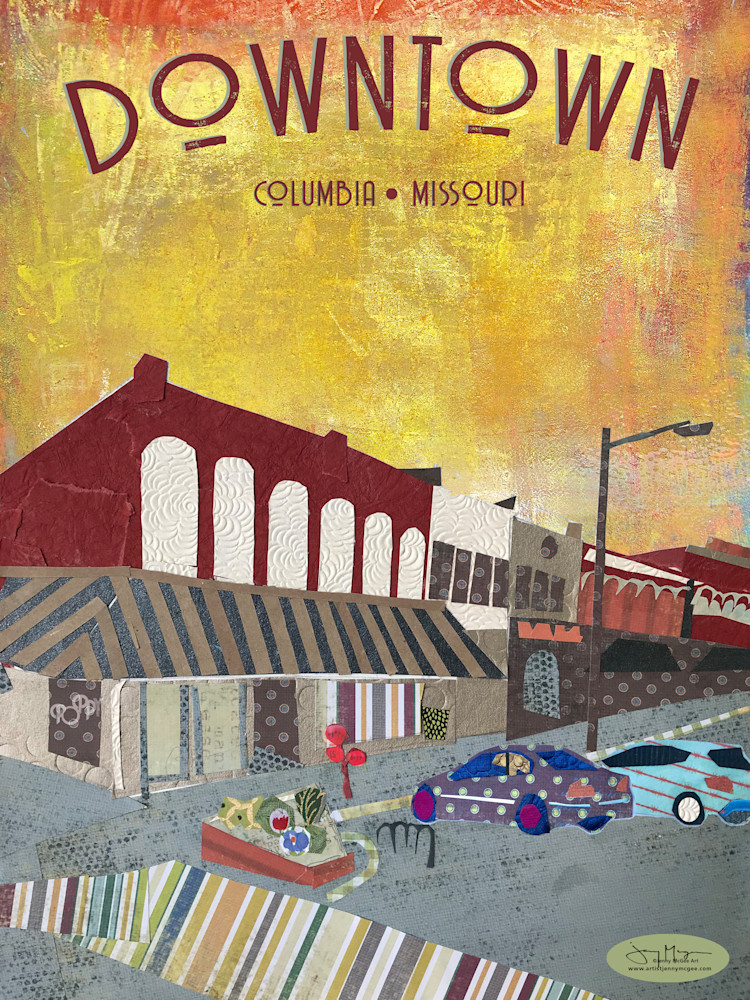 Downtown Columbia Missouri - Downtown Art Print | Artist Jenny McGee 