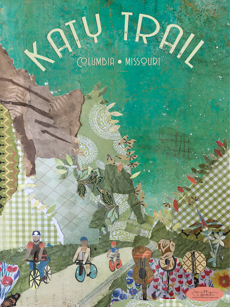 Katy Trail Columbia Missouri - Katy Trail Biking Print | Artist Jenny McGee 