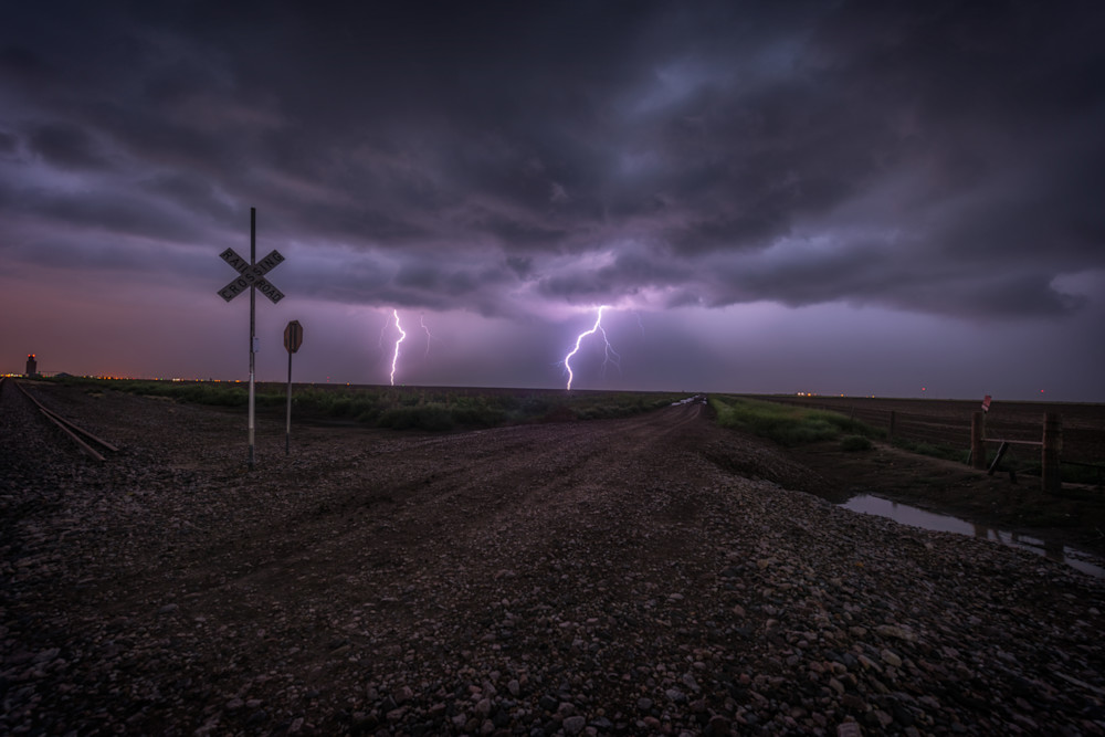 Lightning Strike Along The Texas Rails