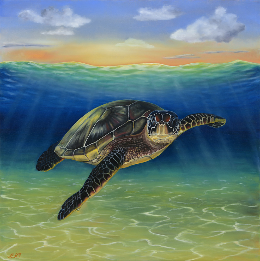 Sea Turtle Oil Art | MMG Art Studio | Fine Art Colorado Gallery