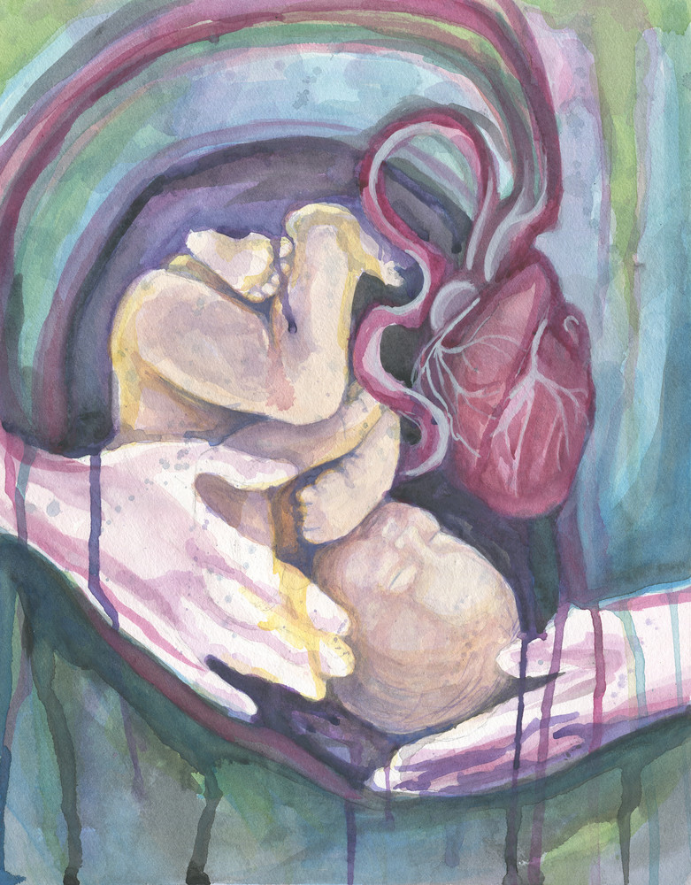 Watercolor Painting for Miscarriage Awareness
