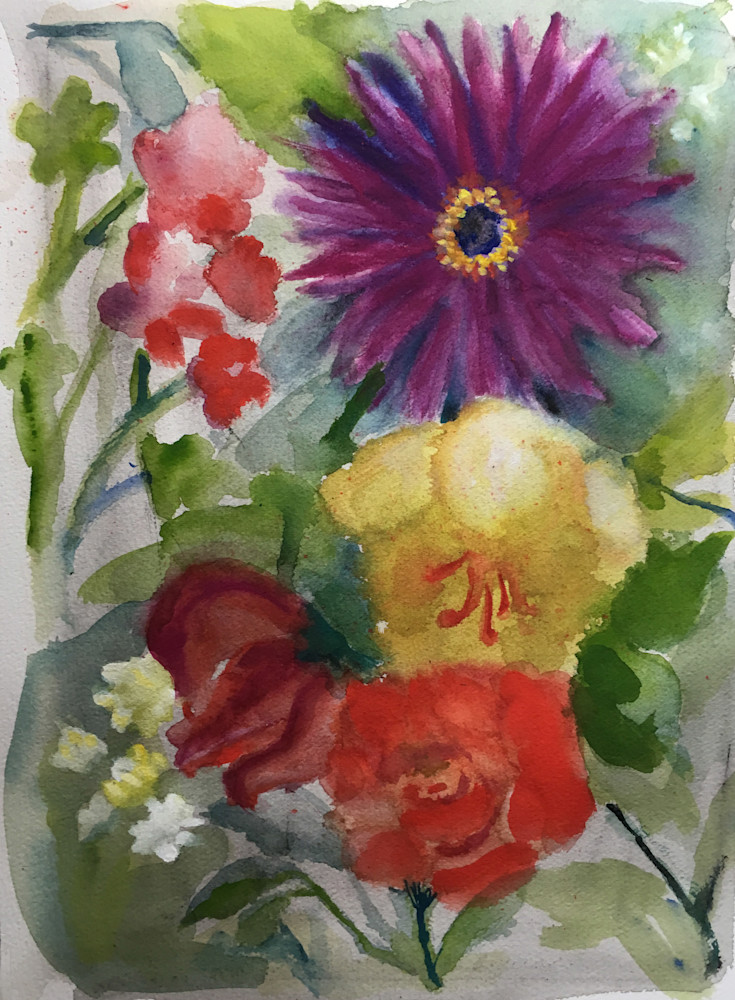 Garden of Alice Chudno, #4 - Impressionist floral watercolor by Marilyn Cvitanic