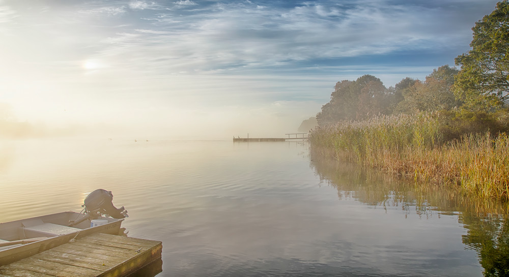 Great Tisbury Pond Fog Reeds Art | Michael Blanchard Inspirational Photography - Crossroads Gallery