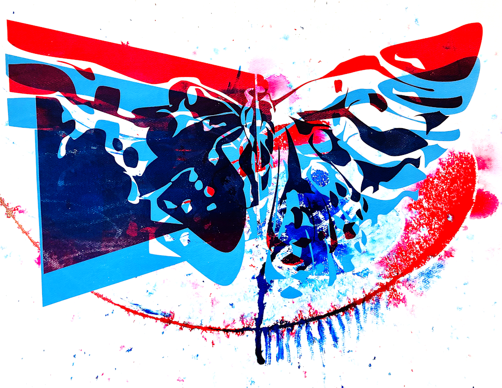 Red Blue Butterfly Art | Emily Tanaka - Have to Create