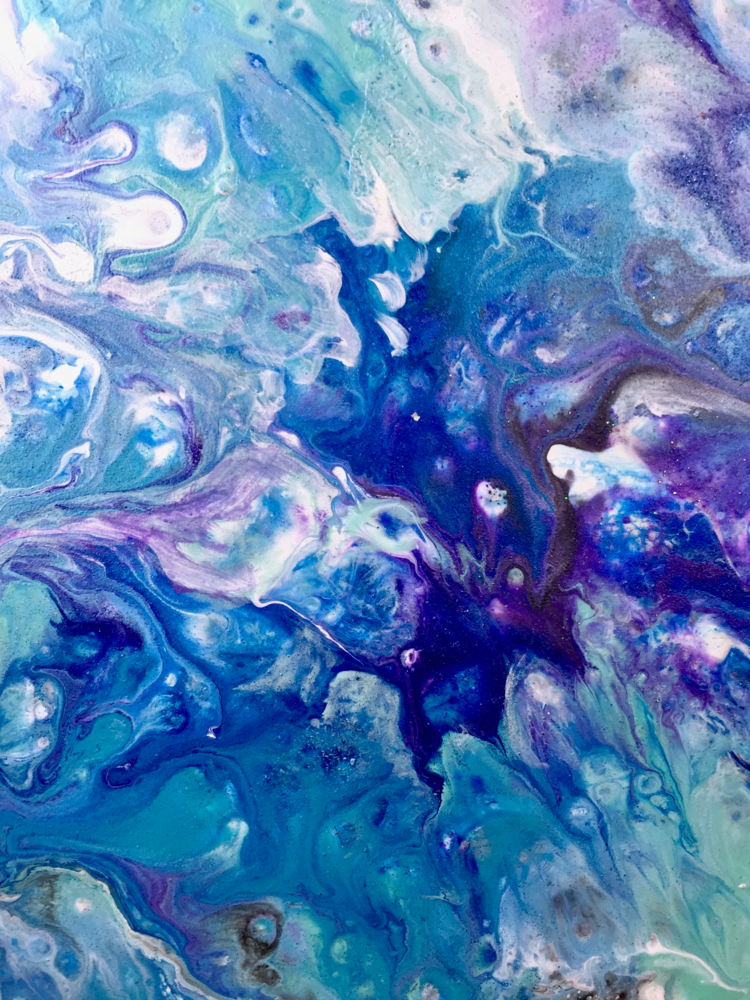 Acrylic Painting, Abstract Fluid Art on a Stretched Canvas, 10x10 Inch,  Modern Art Work, Original 