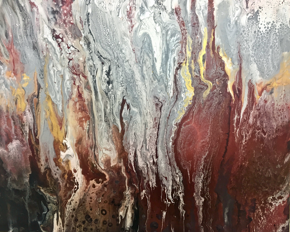 Abstract painting, metallic colors | Deborah Younglao