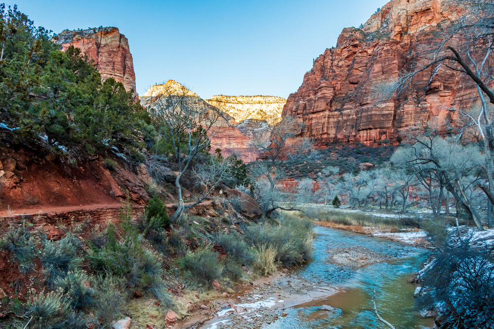 River Through Zion National Park Photography Art | Kermit Carlyle Photography 