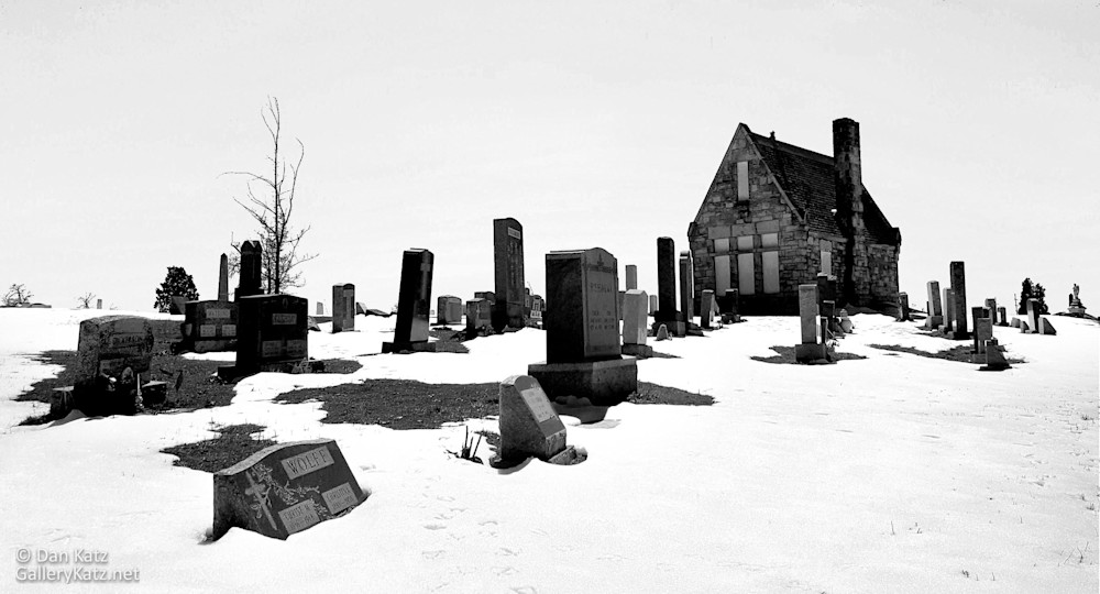 Graveyard In Snow Art | Dan Katz Photography