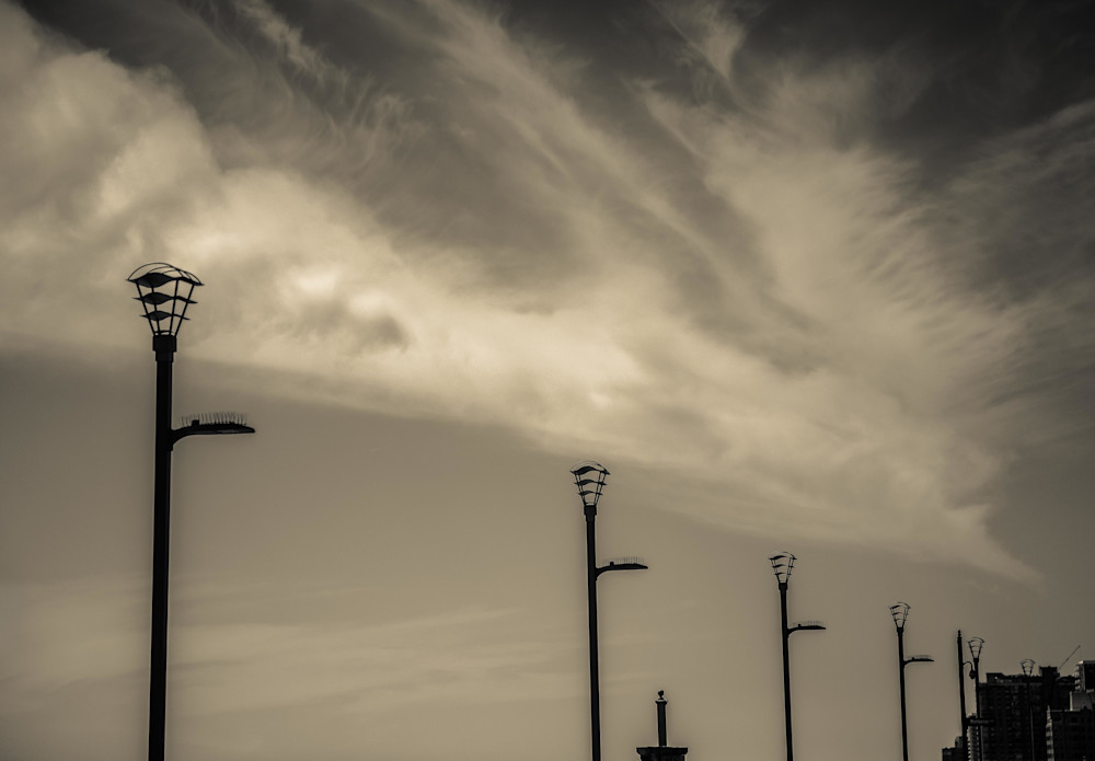 Lightstands And Clouds Atlantic City Art | Dan Katz Photography