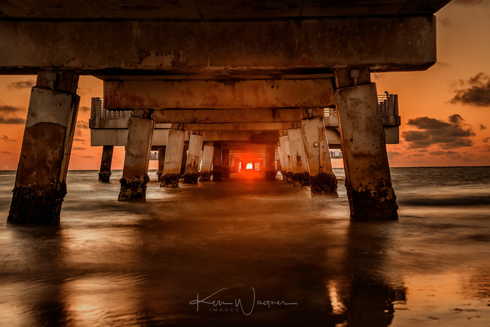 Pier Glow Red Art | Ken Wagner Images L.L.C.