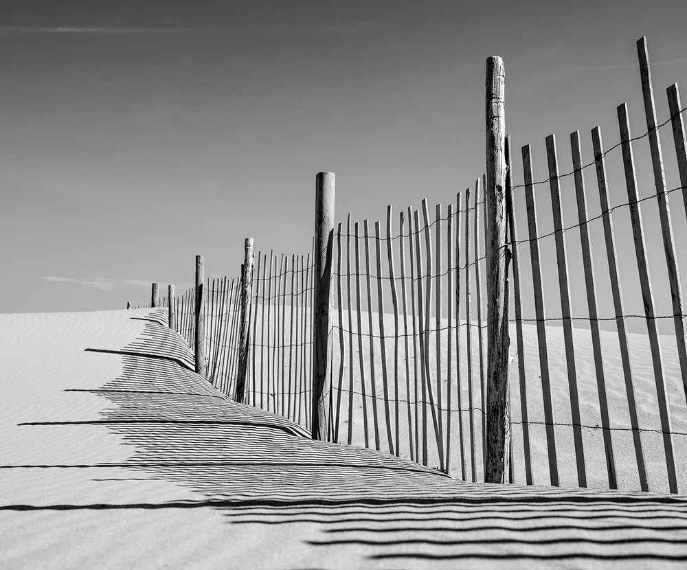 Beach Fencing B/W Photography Art | Kit Noble Photography