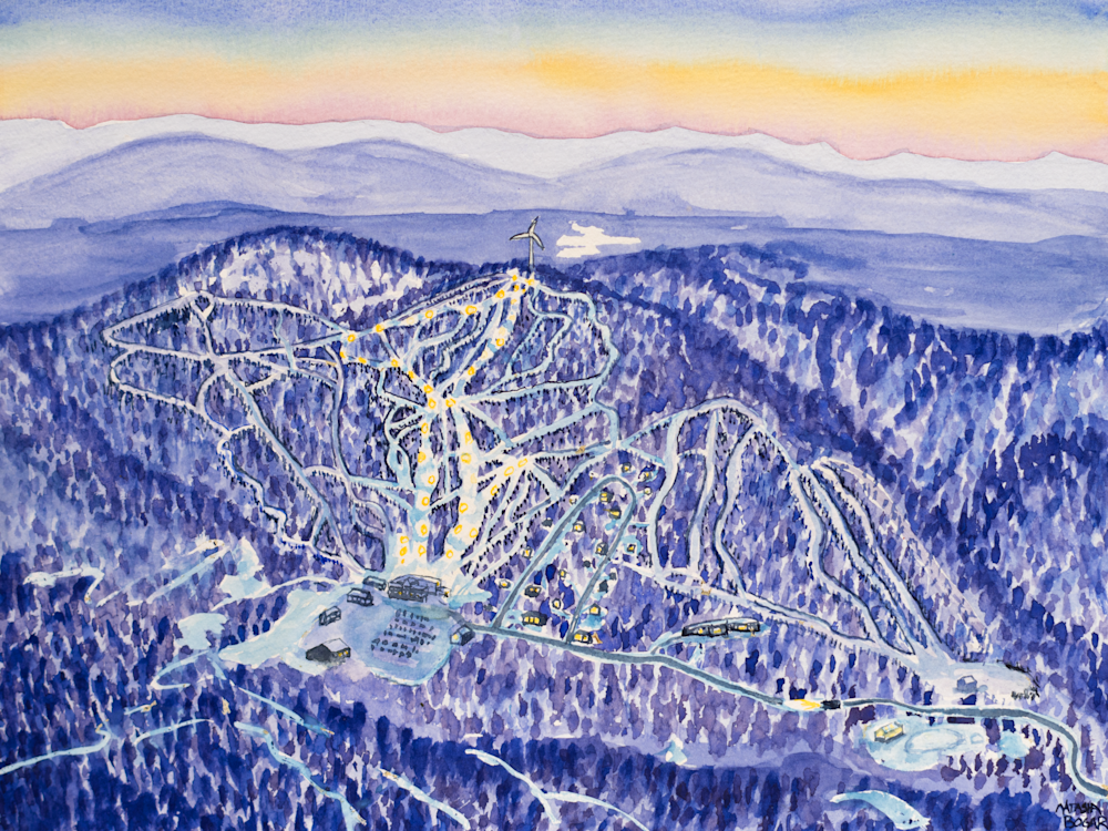 Bolton Valley Night Skiing Art for Sale