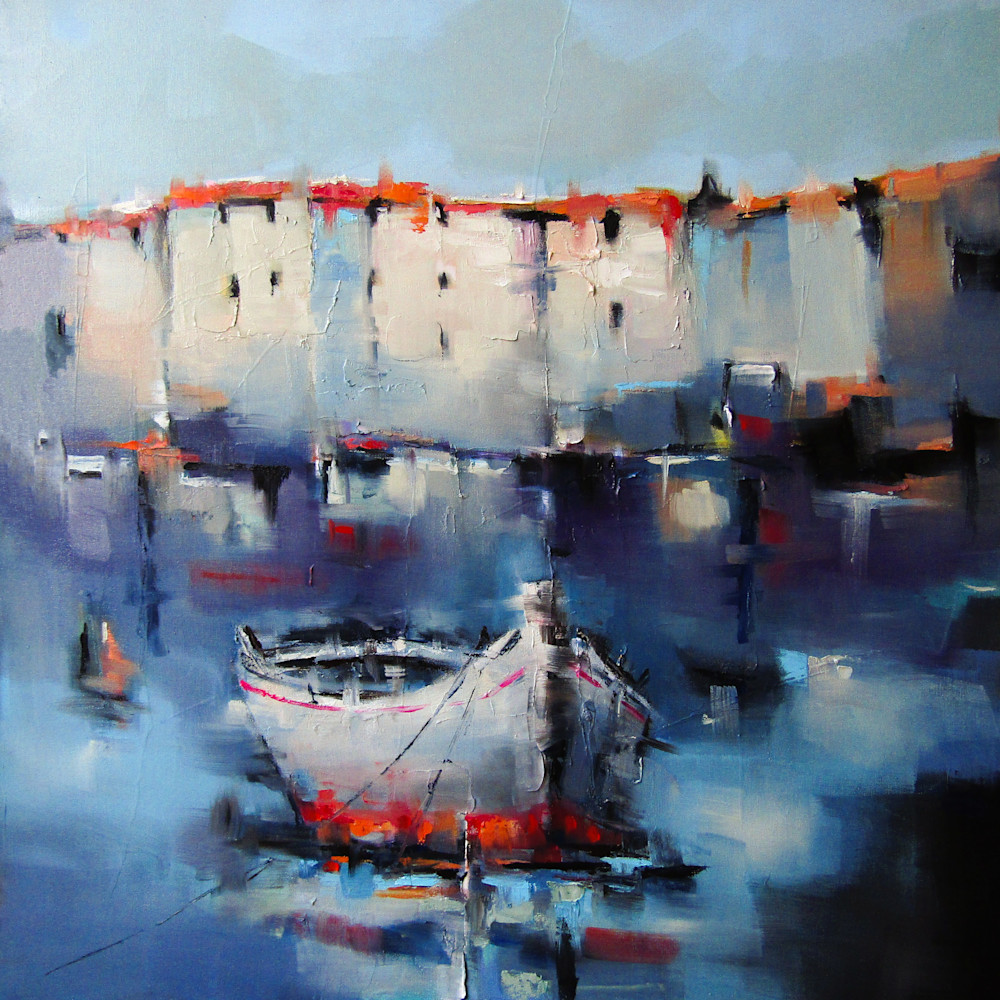 Abstract boat painting print Abstract boat painting print