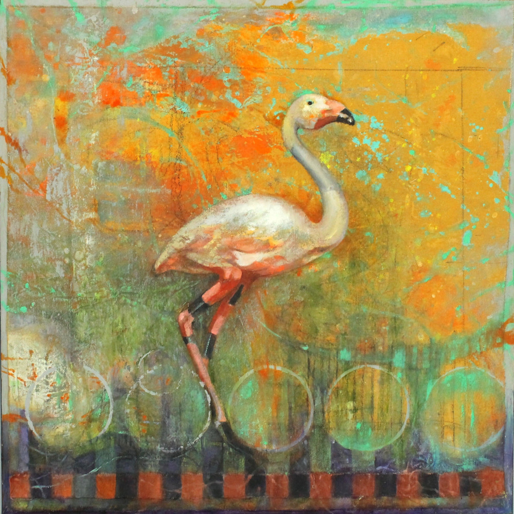   Prints of flamingo painting of antique lead toy