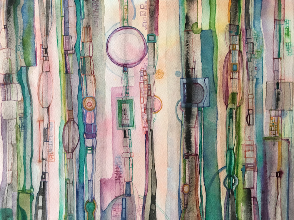 Original abstract watercolor by Marilyn Cvitanic. Available as a fine art print.
