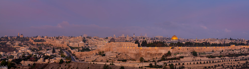 The Old City of Jerusalem at dawn, Jerusalem, Israel
