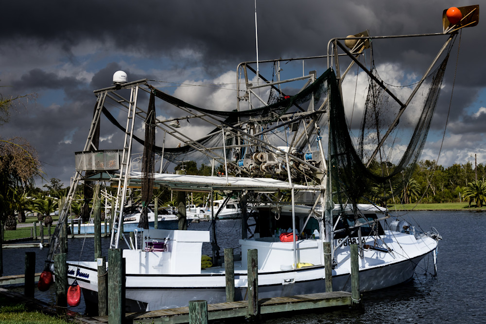 Shrimp boat in Louisiana waiting out the weather | Eugene L Brill