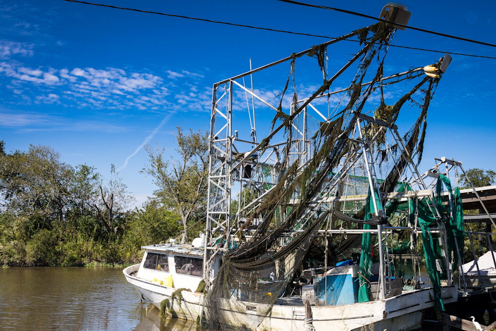 Fishing Boats in Louisiana: Shrimper, Delacroix, LA⁠ | Eugene L Brill