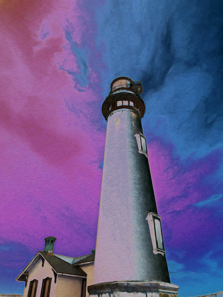 Pigeon Point Lighthouse, print of photograph of Pigeon Lighthouse, California for sale as digital art by Maureen Wilks